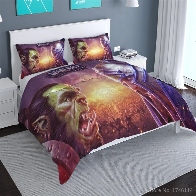 World of Warcraft Online Role Playing Game 3D Printed Duvet Cover Set Twin Full Queen King Size Bedding Set Bed Linens for Young