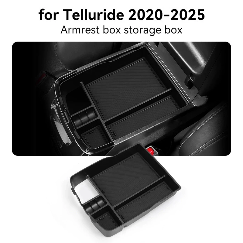 

For Telluride 2020-2025 Car Armrest Storage Box Center Console Multifunctional Organizer Tray Car Interior Accessories