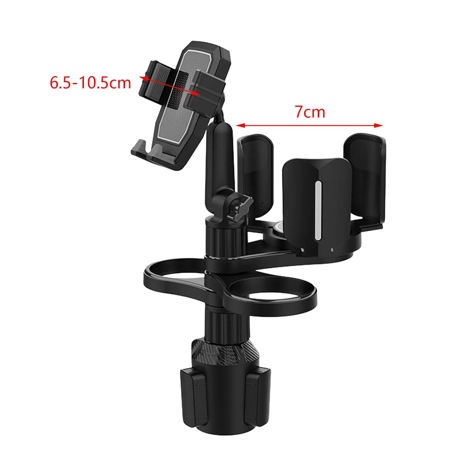 Car Cup Holder Expander Adapter with Phone Mount Adjustable Automotive