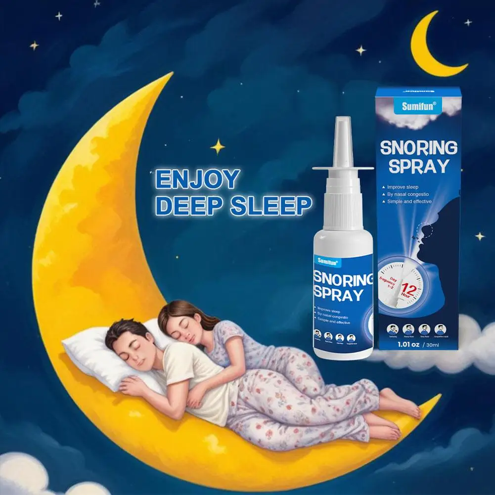 30ML จมูก Anti Snoring อุปกรณ์สเปรย์จมูกช่วยลดการนอนหลับสบาย Well Nasal Cavity Cleanliness Care Sleep Apnea Health Care