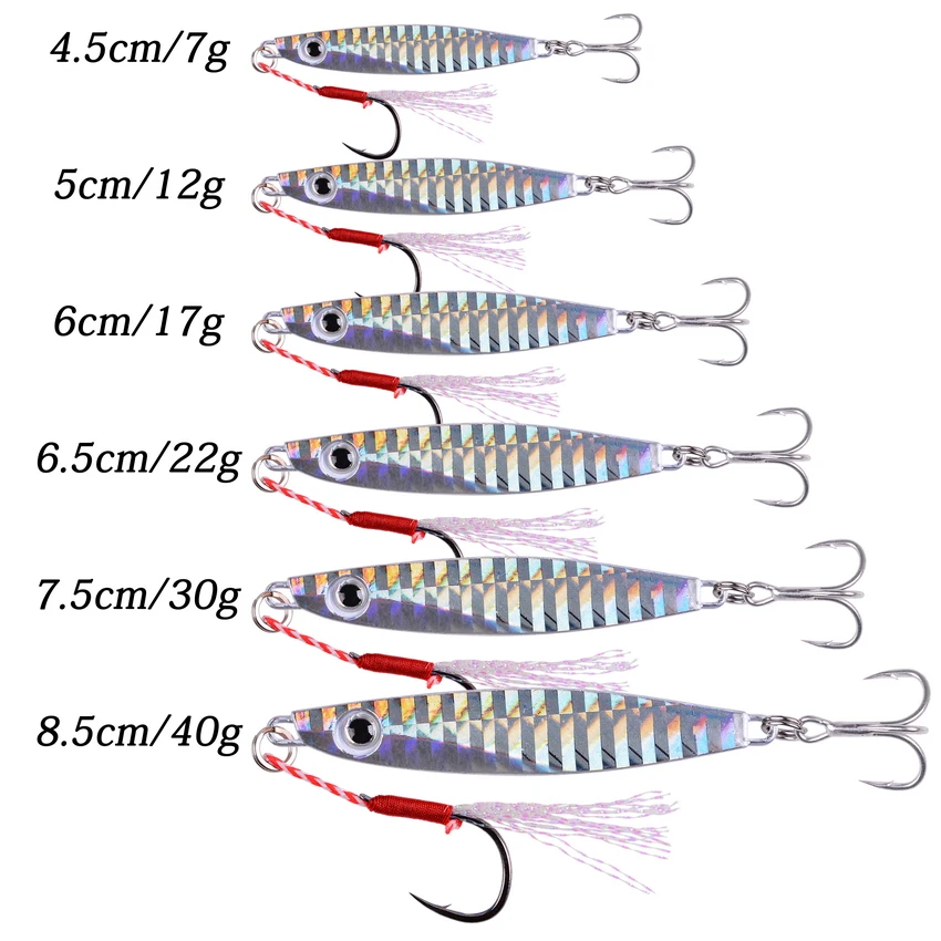 2022 Metal Jig Fishing Lure Weights 7g-40g Trolling Hard Bait Bass Fishing Bait Tackle Trout Jigging Lure Jigs Saltwater Lures