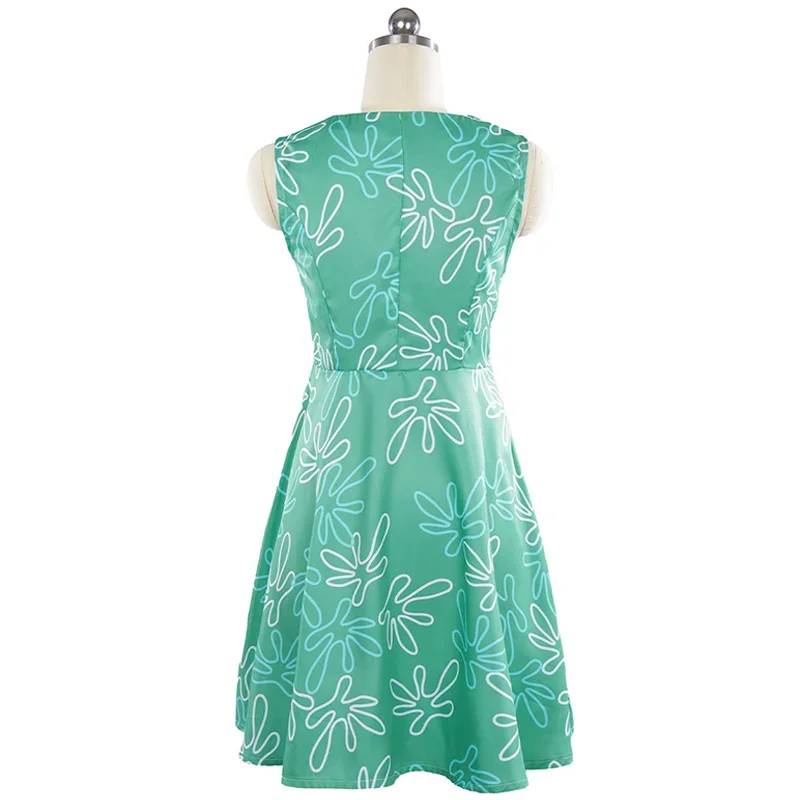 女性のためのジョイディバストのコスプレコスチューム、アニメ映画、プリントドレス、ロングドレス、スカーフ、ハロウィーンのユニフォーム、カーニバルの衣装、大人