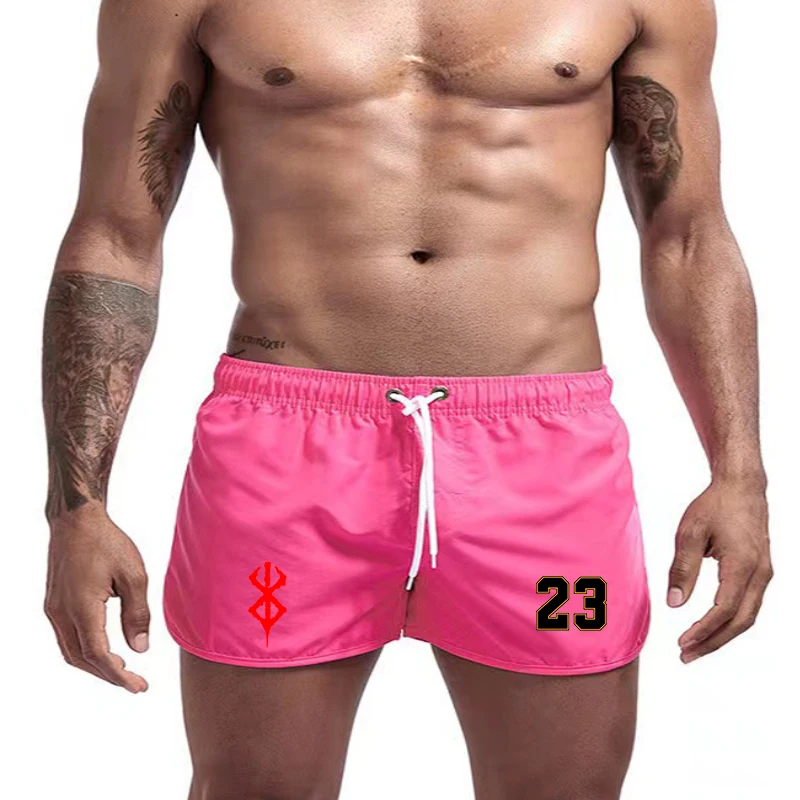 23 New Hot Summer Swimming Trunks Sports Gym Running Shorts Men\'s Beach Wear Luxury Beach Shorts Quick Dry Men\'s Surfboard