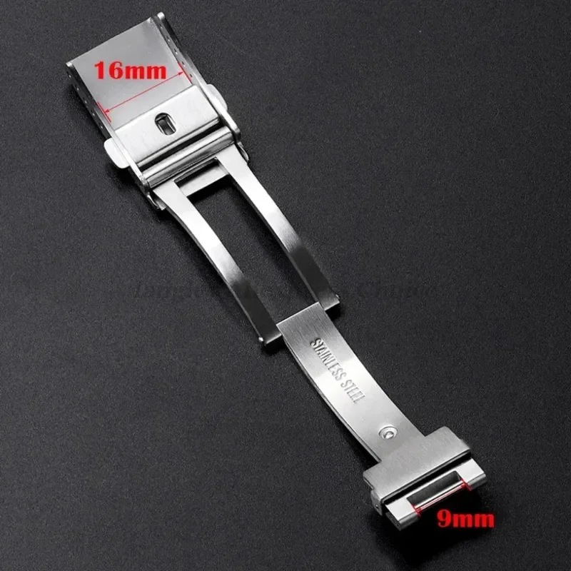 Hebilla plegable de acero inoxidable sólido de alta calidad para Rolex Submariner Water Ghost, accesorio de botón de cierre de reloj desplegable de 9 × 16mm
