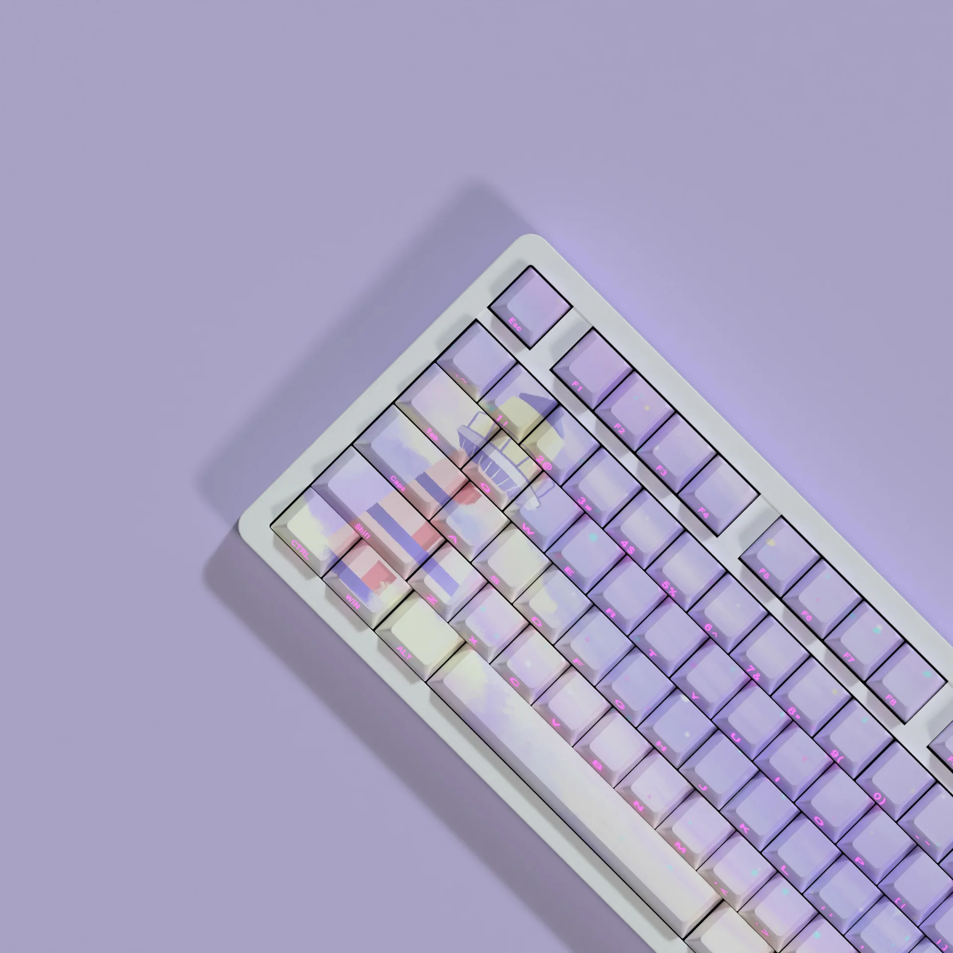 Lighthouse original side engraving two-color injection molding thermal sublimation side engraving light-transmitting keycap PBT