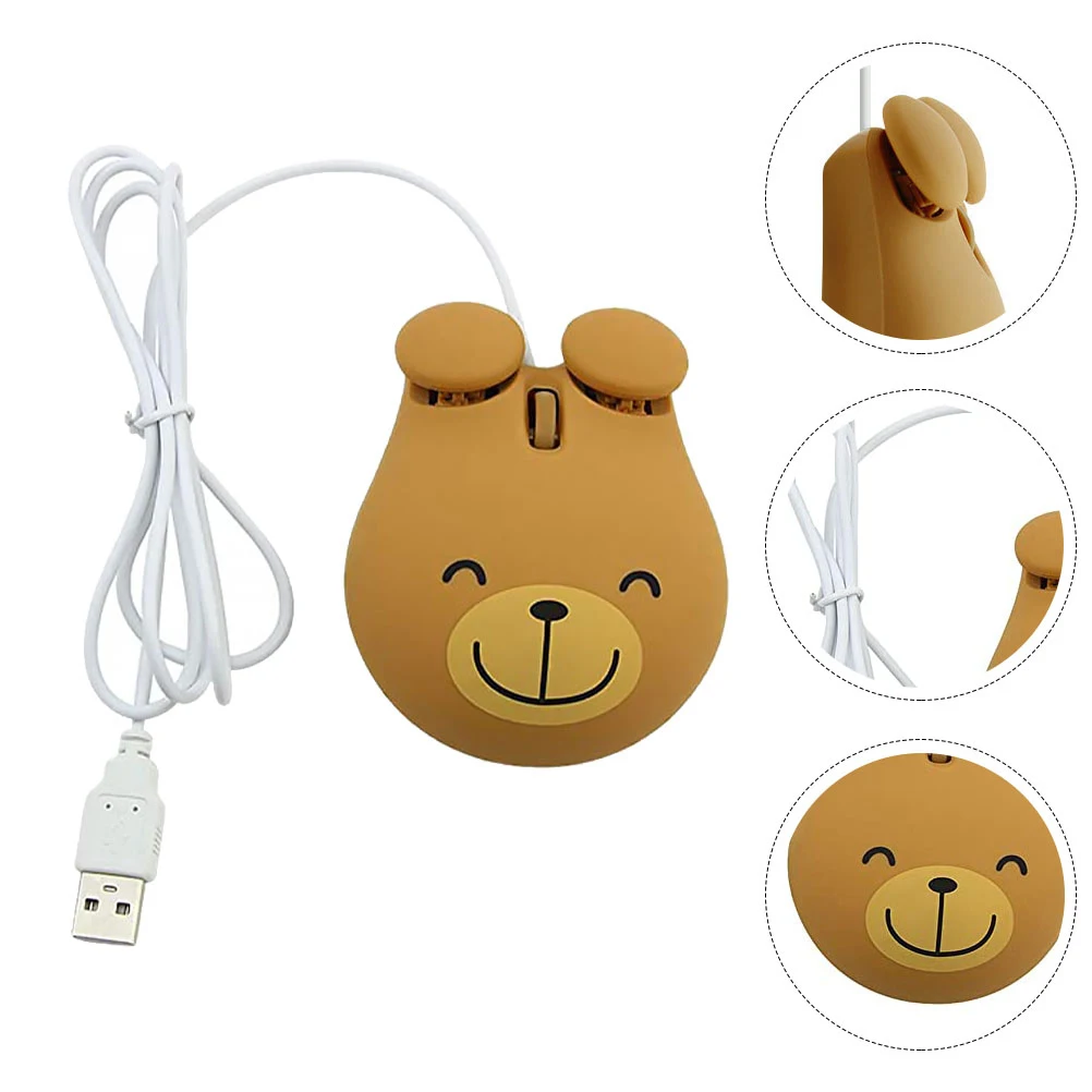 

Bear Mouse USB Wired Gaming Ergonomic Silent Anti-Slip Scroll Wheel Long Lasting Micro Comfortable Grip for Office Laptop