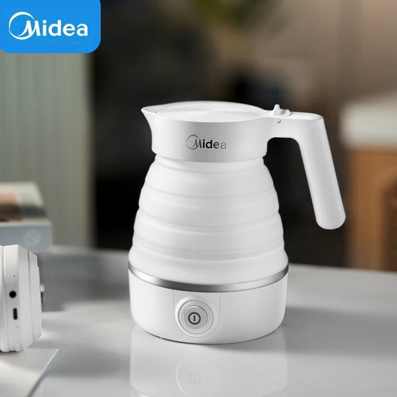 Midea 0.6L Mini Folding Kettle Portable Water Heater 800W Silicone Compression Electric Kettle Home Kettle Easy To Travel With