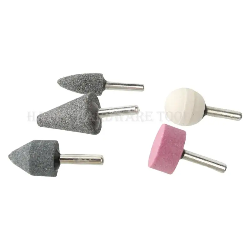 5 Buah Penggiling Batu Gigi yang Dipasang di Gigi, Hijau Merah Muda ​ Batu Putih Untuk Kontur Dan Pembentukan Porcelain Metal Shaft