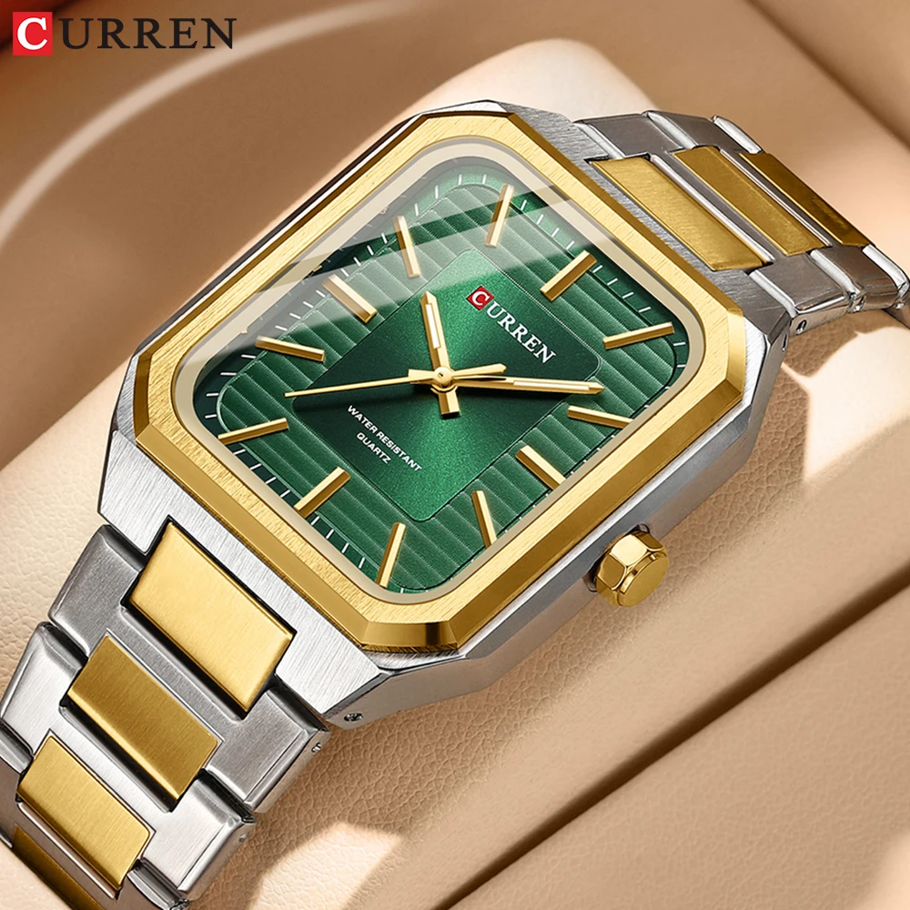 

CURREN Retro Fashion Quartz Men's Two Tone Wristwatches Casual Business Watch Male Stainless Steel Bracelet with Luminous Hands