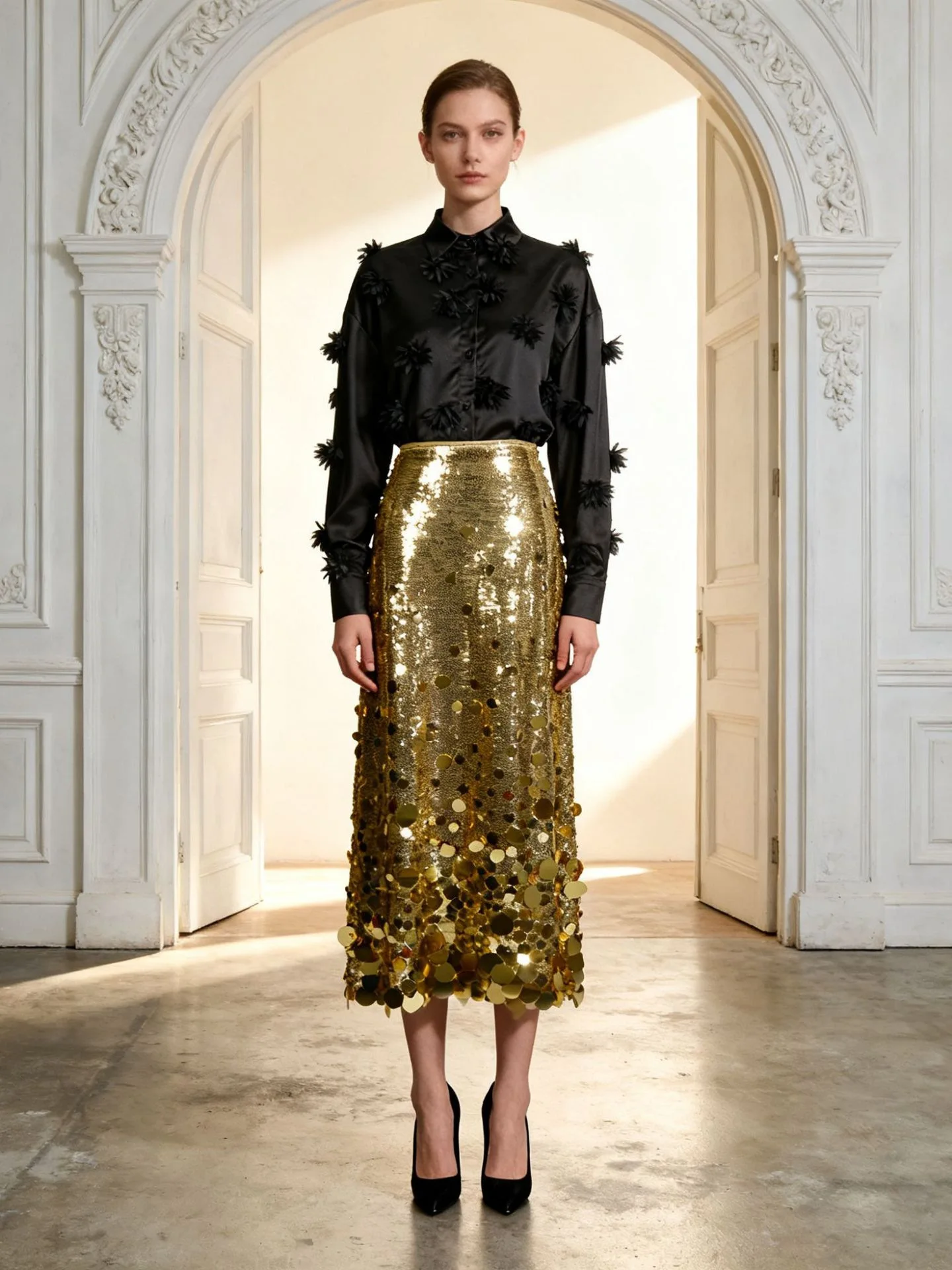 

Женское вечернее платье больших размеров класса люкс с градиентом, пайетками и бисером, макси-юбка, нарядное платье для вечеринок, модное платье для выпускного бала в стиле Heavy Industry