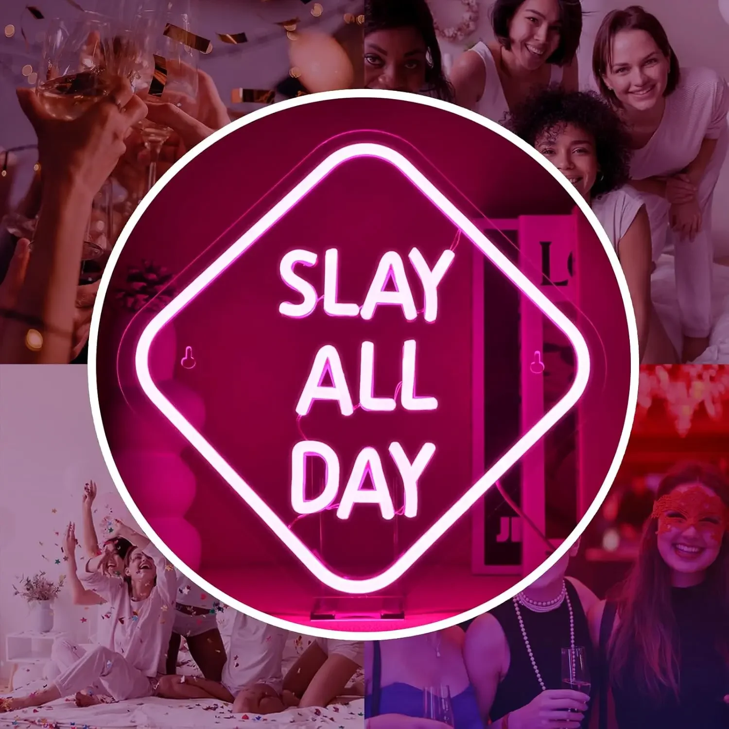 النيون جدار تسجيل عكس الضوء القتل طوال اليوم أضواء النيون لشريط غرفة نوم رجل الكهف النوم Y2k ديكور الحفلات جماليات رسم الفتيات في سن المراهقة الهدايا