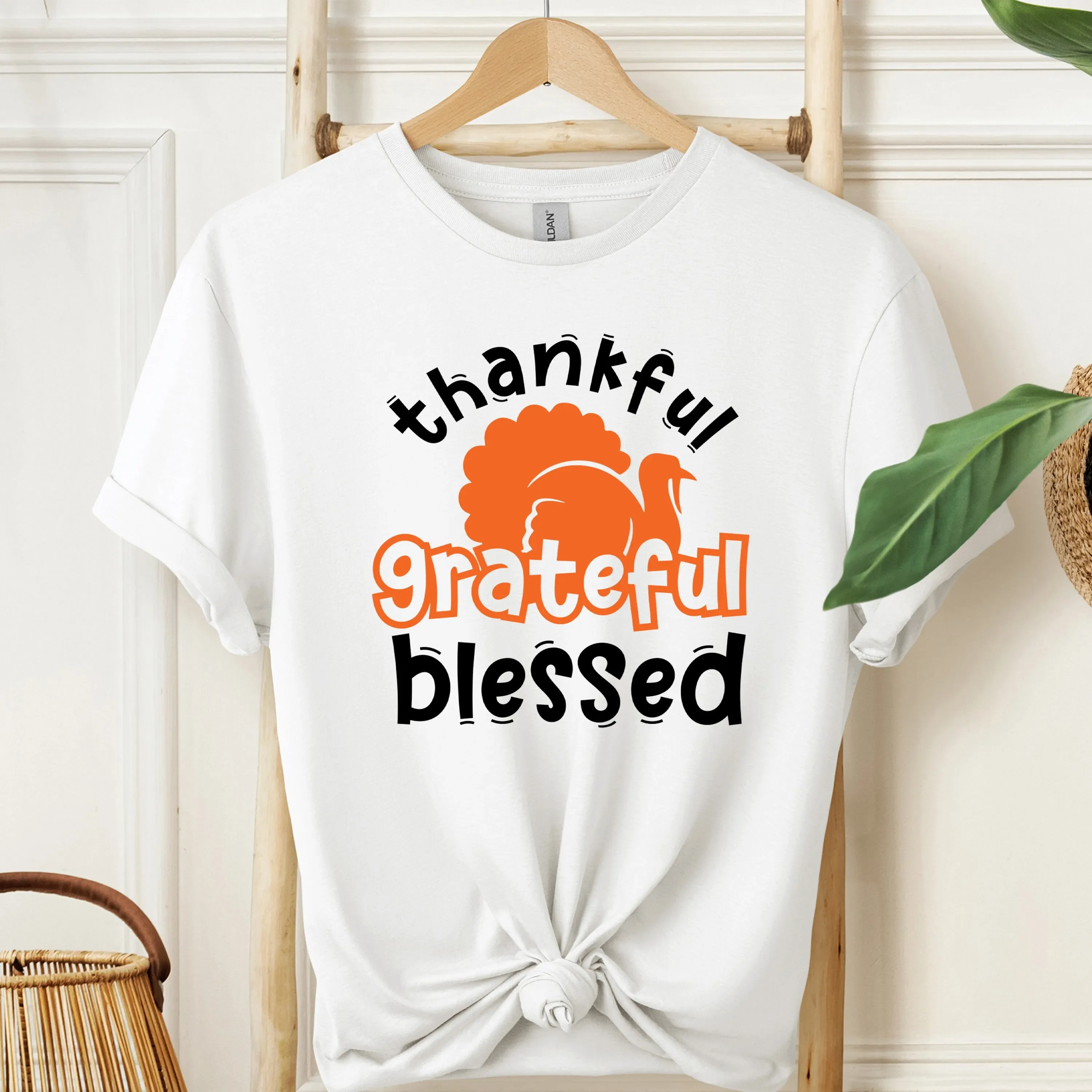 Thankful Grateful Blessed Funny Thanksgiving T Shirt Turkey Fall Sweat For Mom