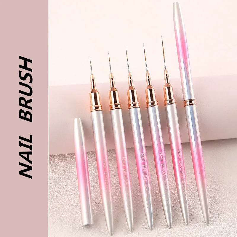 1/5PCS Nail Art Brush Liner Drawing Painting Pen Gel Nail Polish French Style Draw Paint Brushes Manicure Tools Accessory