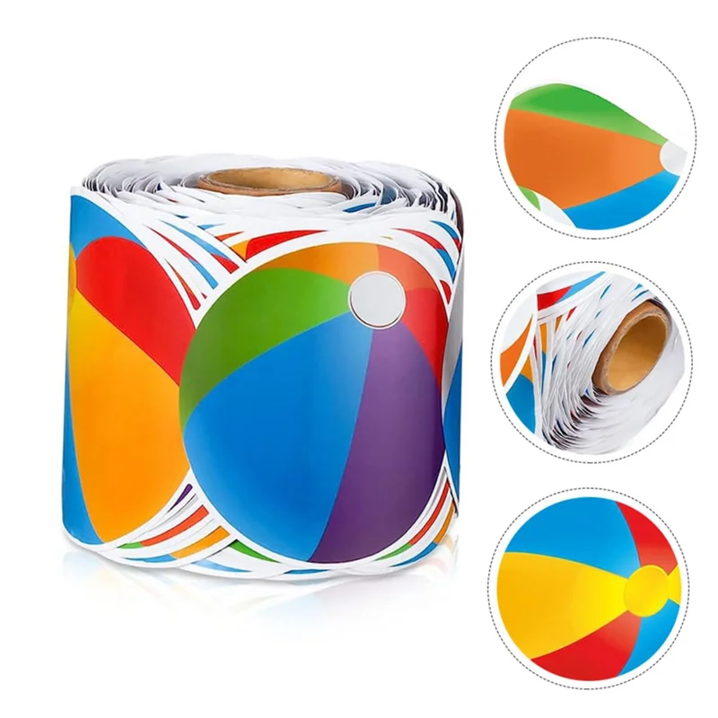 

【Flash-Deal!】Bulletin Board Border 68.9 Feet Beach Ball Border Trim Borders For School Classroom Home Chalkboard Decoration Easy