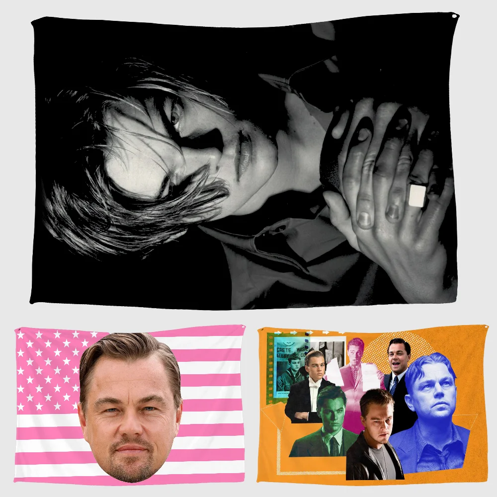 

L-Leonardo DiCaprio actor Tapestry Print Wall Tapestry Fabric Home Wall Rug Carpets Hanging Big Couch Blanket