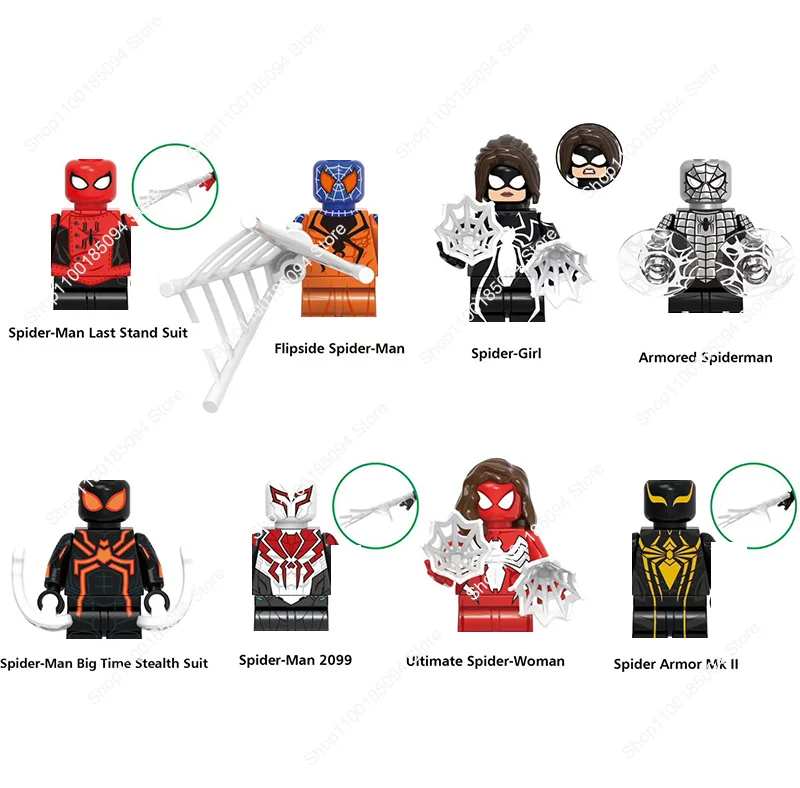Hot Toys Nova Figura Compatível com Marvel Flipside Spider-Man Armored Spiderman Iron Fist Elektra Modelo Blocos de Montar Brinquedos