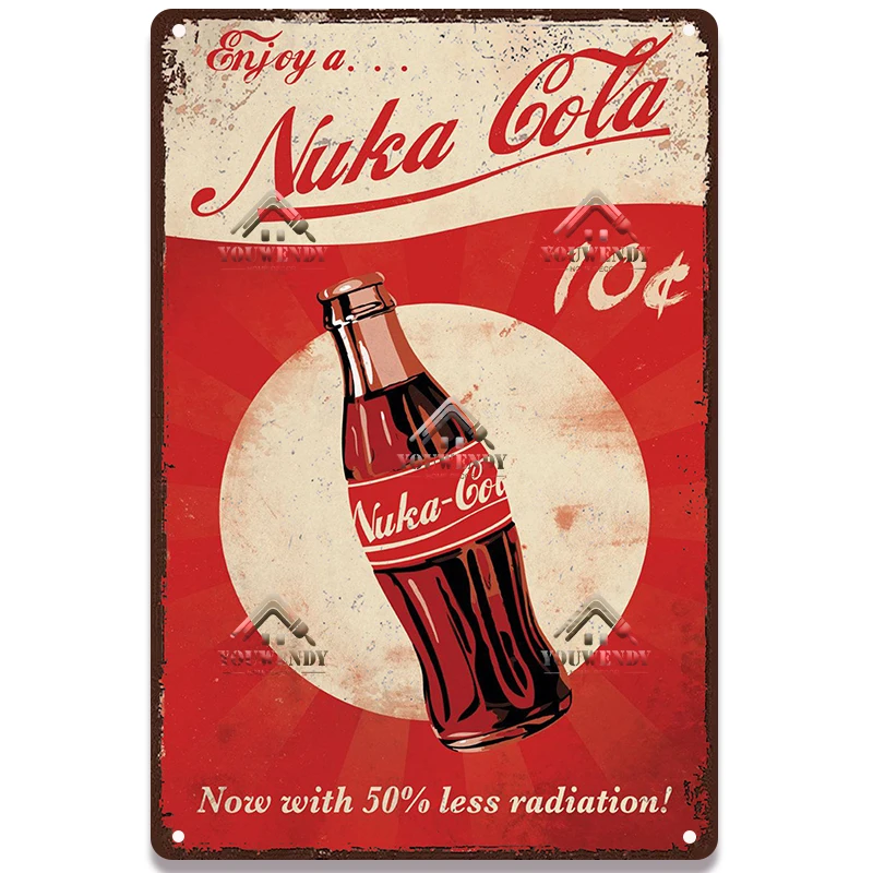 Nuka Cola Drink Posters Game canvas Retro painting Plaque canvas Wall Decor for Bar Pub Club Man Cave Decoration