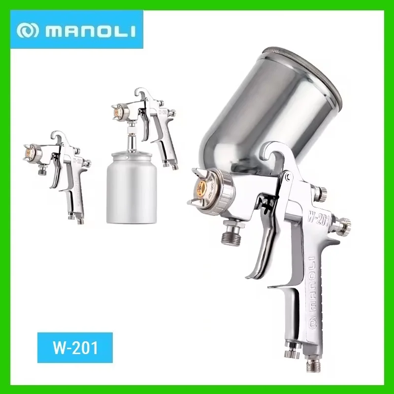 MANOLI W-201 Spray Gun Big Object Soraying W200 Paint Spray Gun 1.2/1.5/1.8/2.0/2.5mm Furniture Wood Car Coating Paintiing