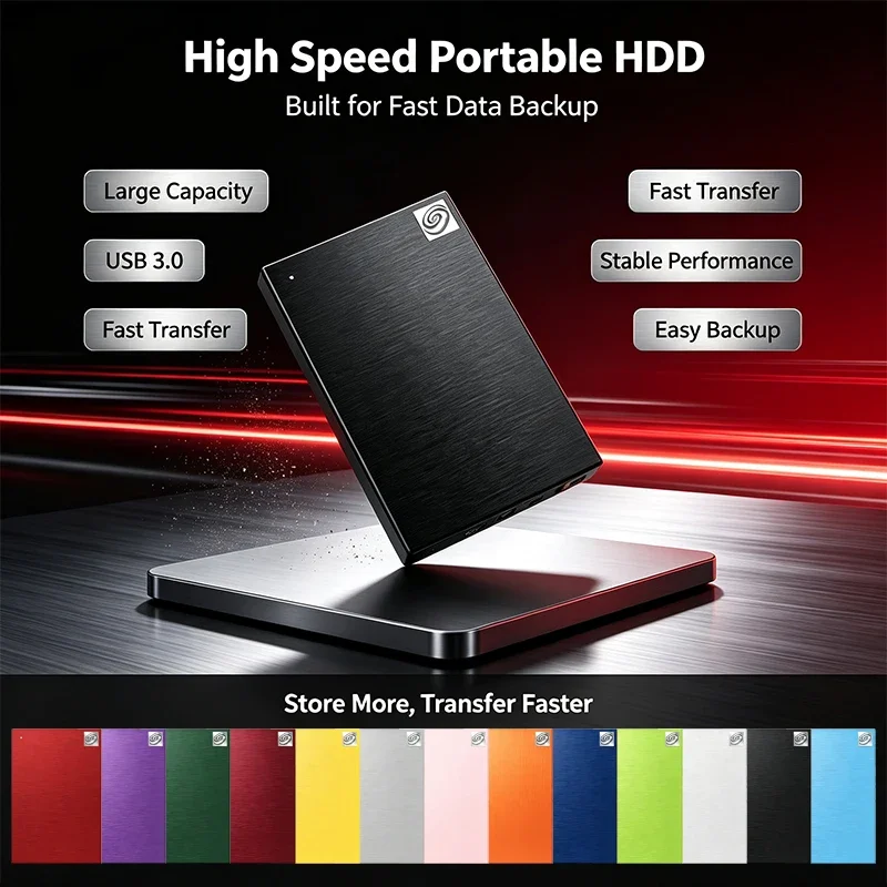 High Speed Portable External HDD 2.5 Inch USB3.0 Large Capacity Hard Disk Fast Data Backup for Laptop Desktop PC 13 Colors
