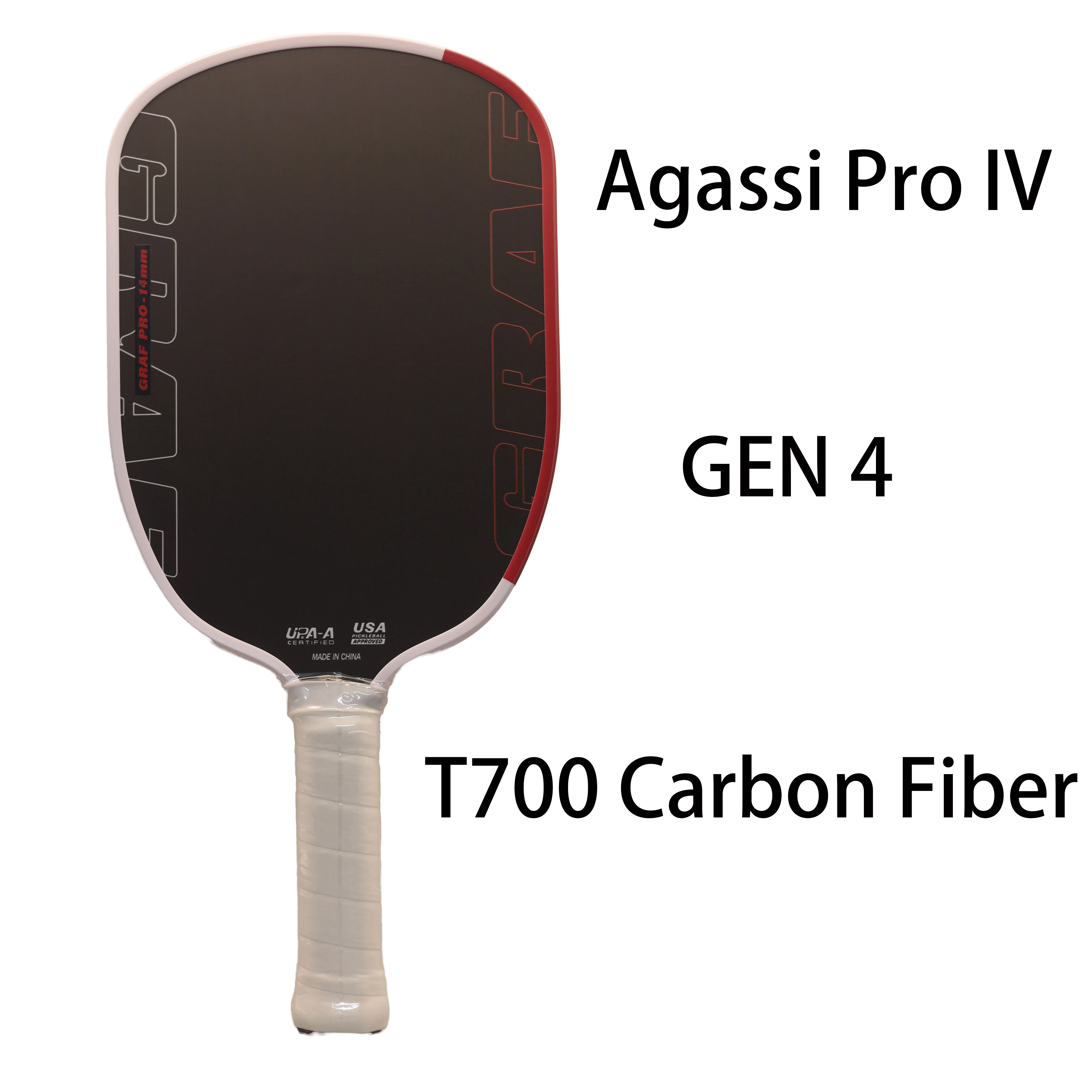 

Agassi Pro IV Pickleball Paddle GEN 4 TFP Foam Core T700 Carbon Fiber Pickleball Rackets Increases Spin & Control