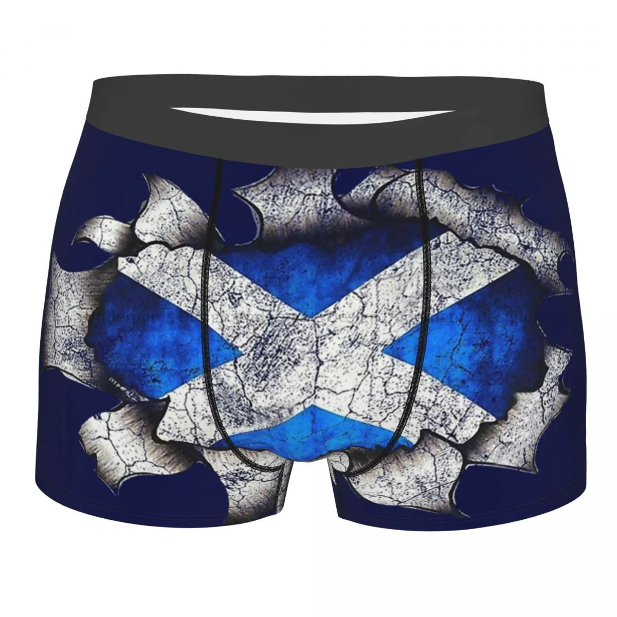 Ripping Scottish Saltire National Flag Underpants Homme Panties Men's Underwear Comfortable Shorts Boxer Briefs