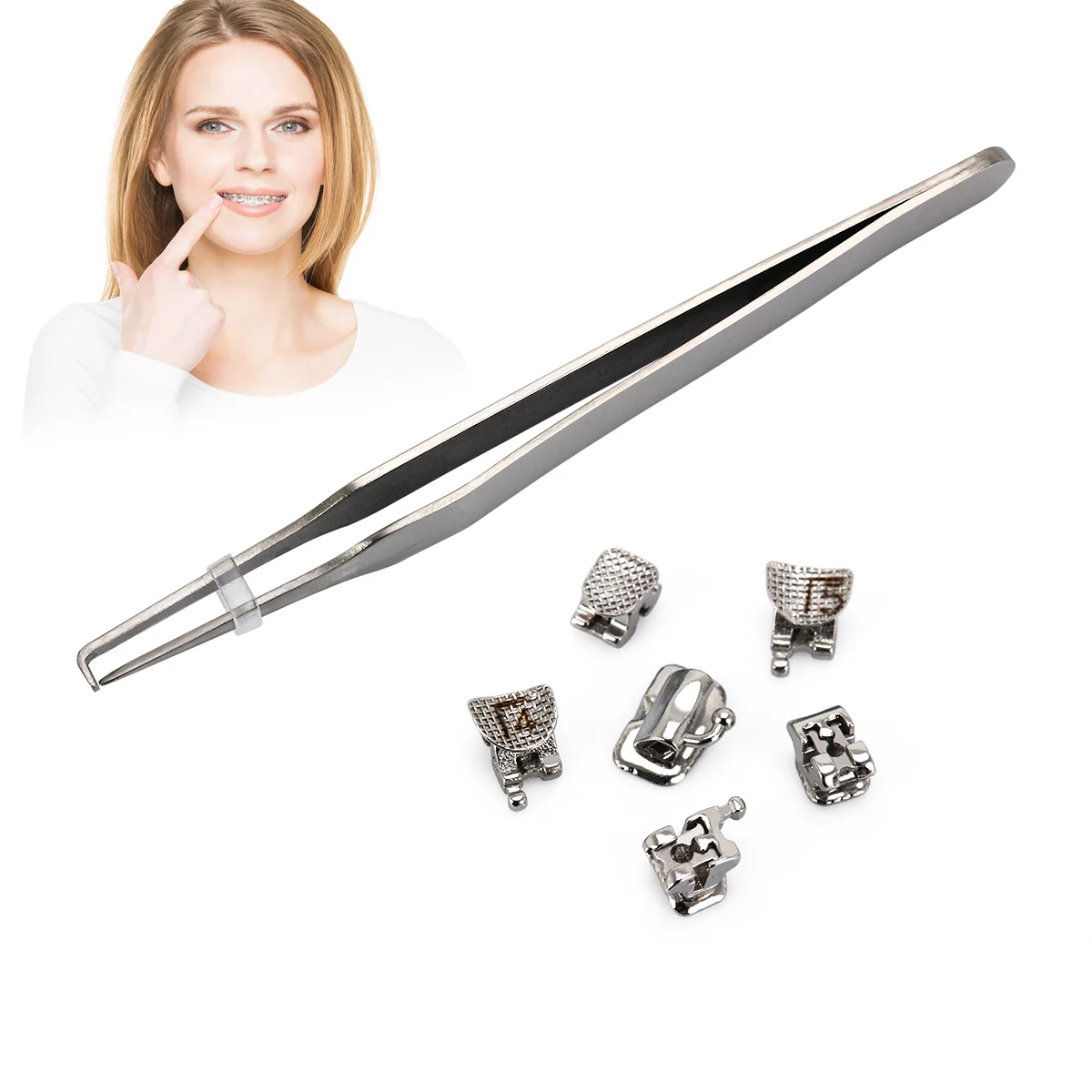 24 Stück/Box AZDENT Dental Kieferorthopädische Klammern Passive selbstligierende Zahnspangen mit Werkzeug Roth.022 Haken 345 & 1st Molar Bukkalröhrchen – Detail 2