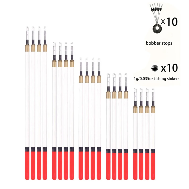 Set di galleggianti da pesca da 20 pezzi galleggianti da pesca galleggianti da pesca galleggianti accessori per attrezzatura da pesca galleggianti da pesca con inserto dritto