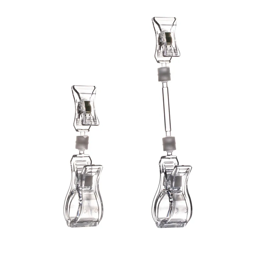 80pcs Clear POP Plastic Display Sign Signage Paper Card Price Label Tag Holder Advertising Clips Rotatable for Retail Shops