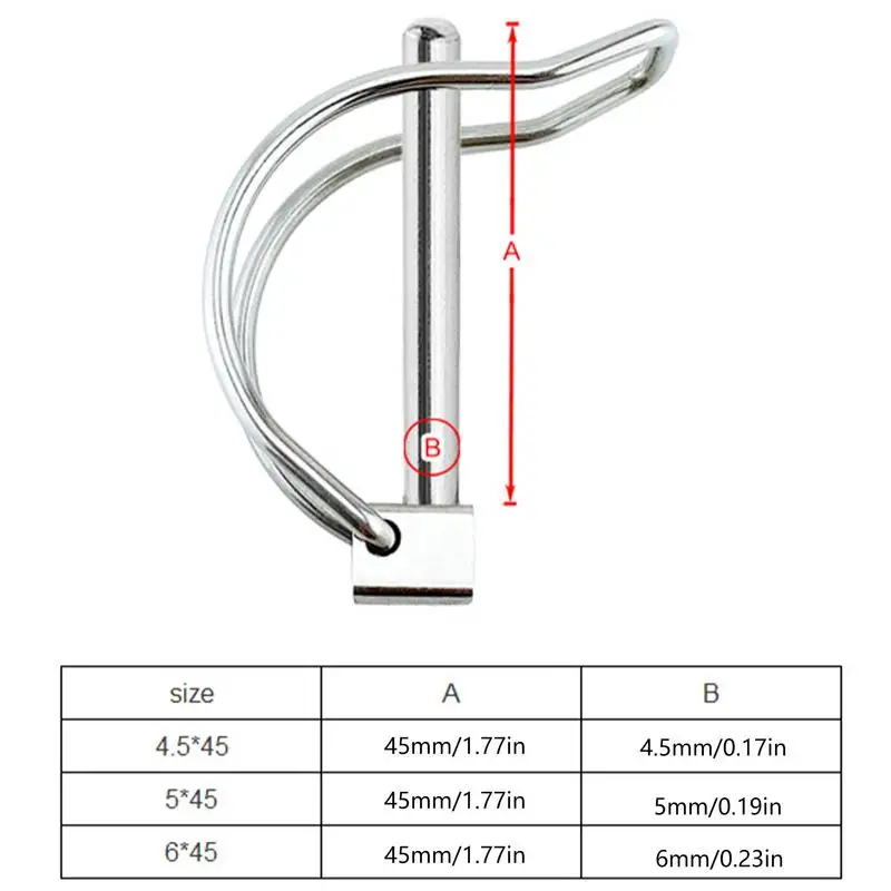 تحميل مزلاج دبوس الثقيلة مقطورة قفل دبوس الفولاذ المقاوم للصدأ المقرنة دبوس الأمان وصلة وصلة مقطورة دبوس بطانة دبابيس التأمين دبوس