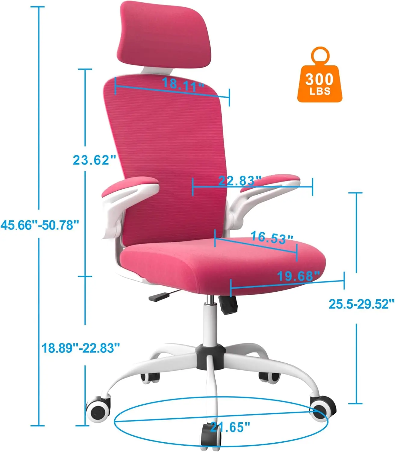 Mimoglad Office Chair, High Back Ergonomic Desk Chair with Adjustable Lumbar Support and Headrest, Swivel Task Chair