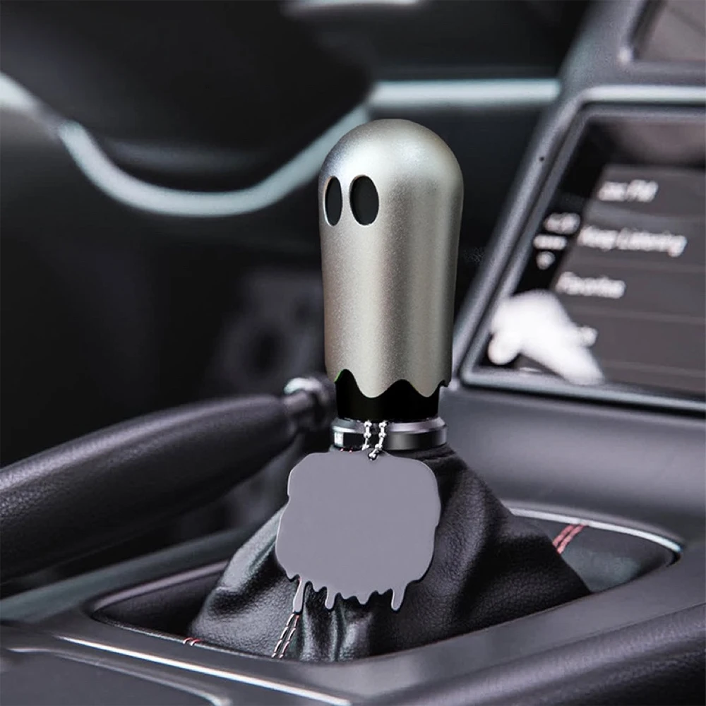 Universal 85MM Aluminum Alloy Car Halloween Cute Gear Shift Knob JDM Ghost Style Shifter Head Knob With Adapters M8 M10 M12