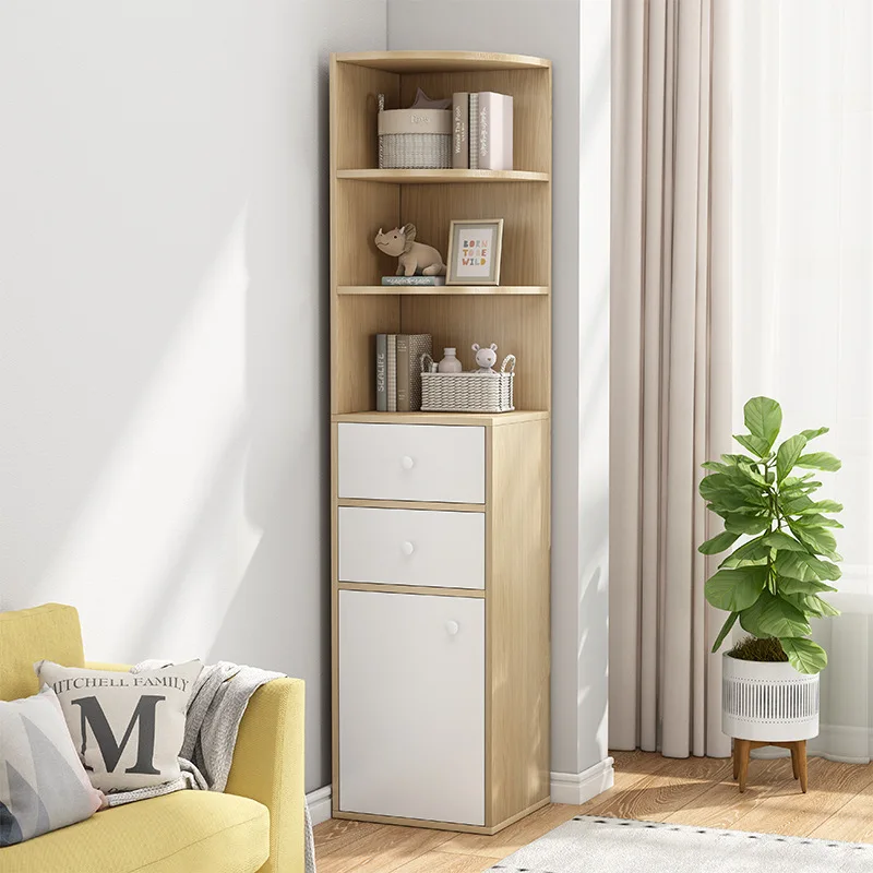 Corner Cabinet Wall Storage Unit | Triangle Living Room Corner Organizer | Bedroom Household Storage Furniture