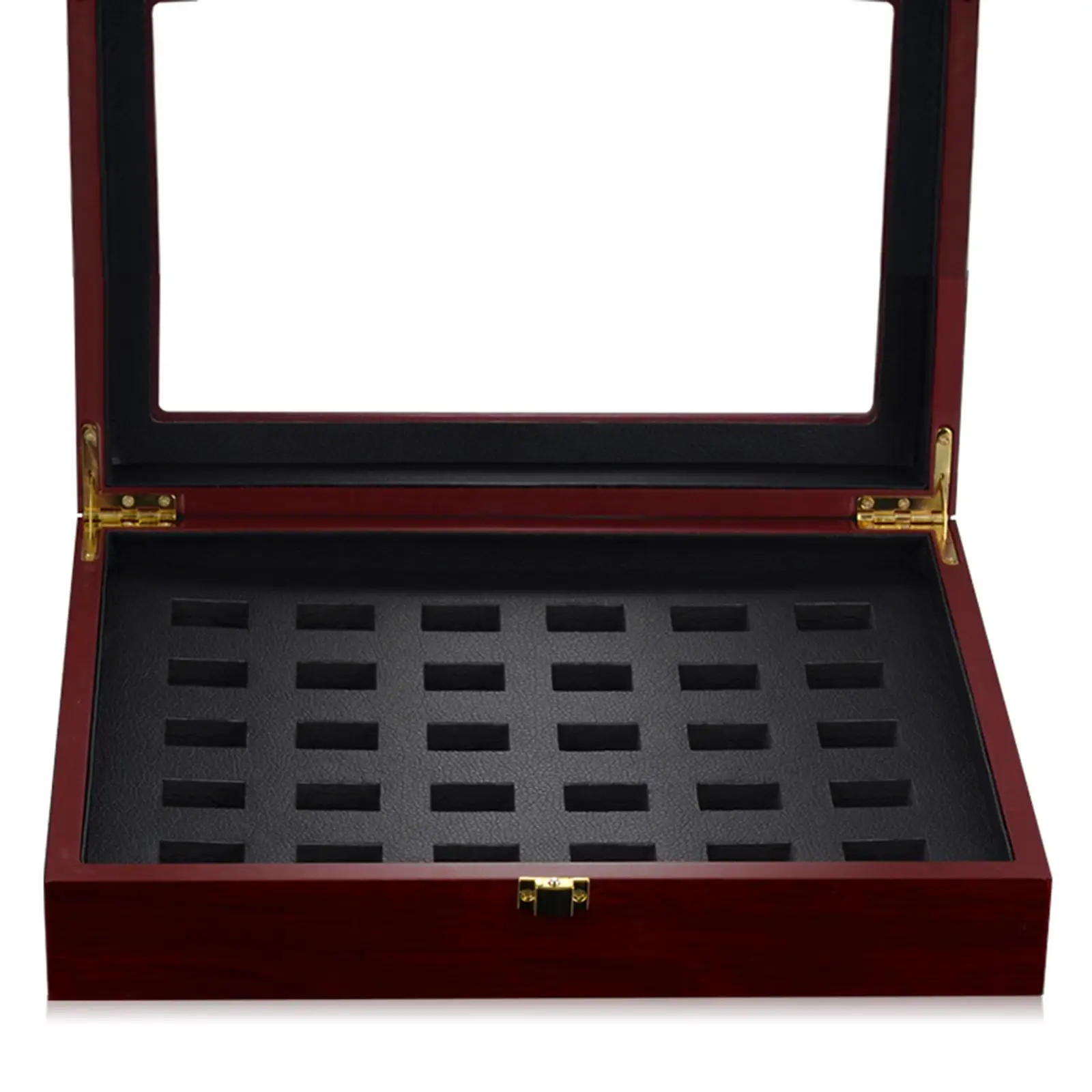 High Quality Wooden Ring Storage Case Jewelry Display Organizer Large Box for Championship Rings Collection