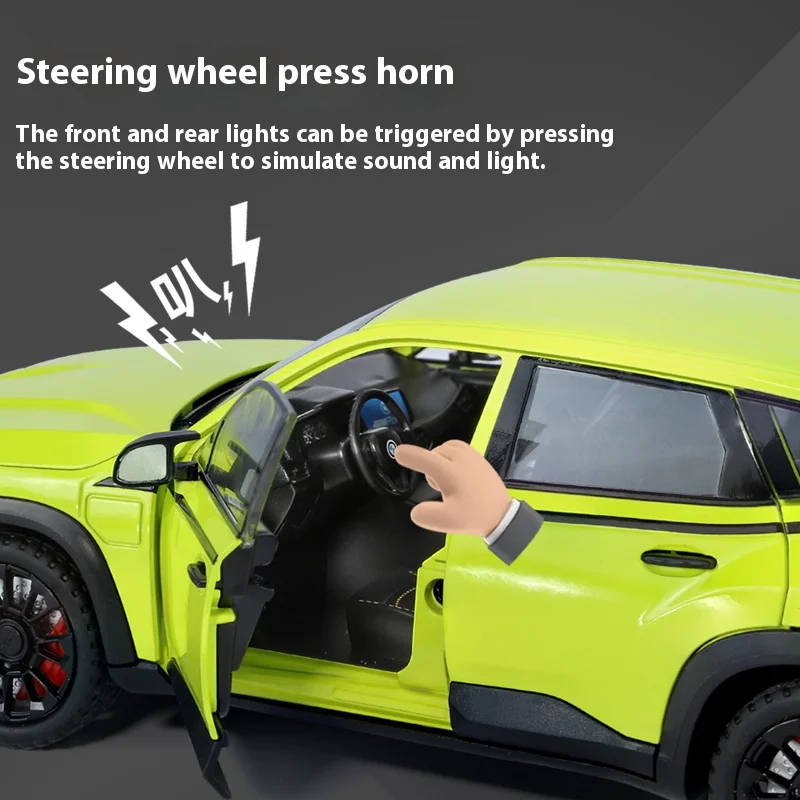 Jouets de voiture modèle en alliage XM 1/24, véhicule tout-terrain jouet avec fonction sonore et de retrait, jouets de voiture SUV, cadeau pour garçon