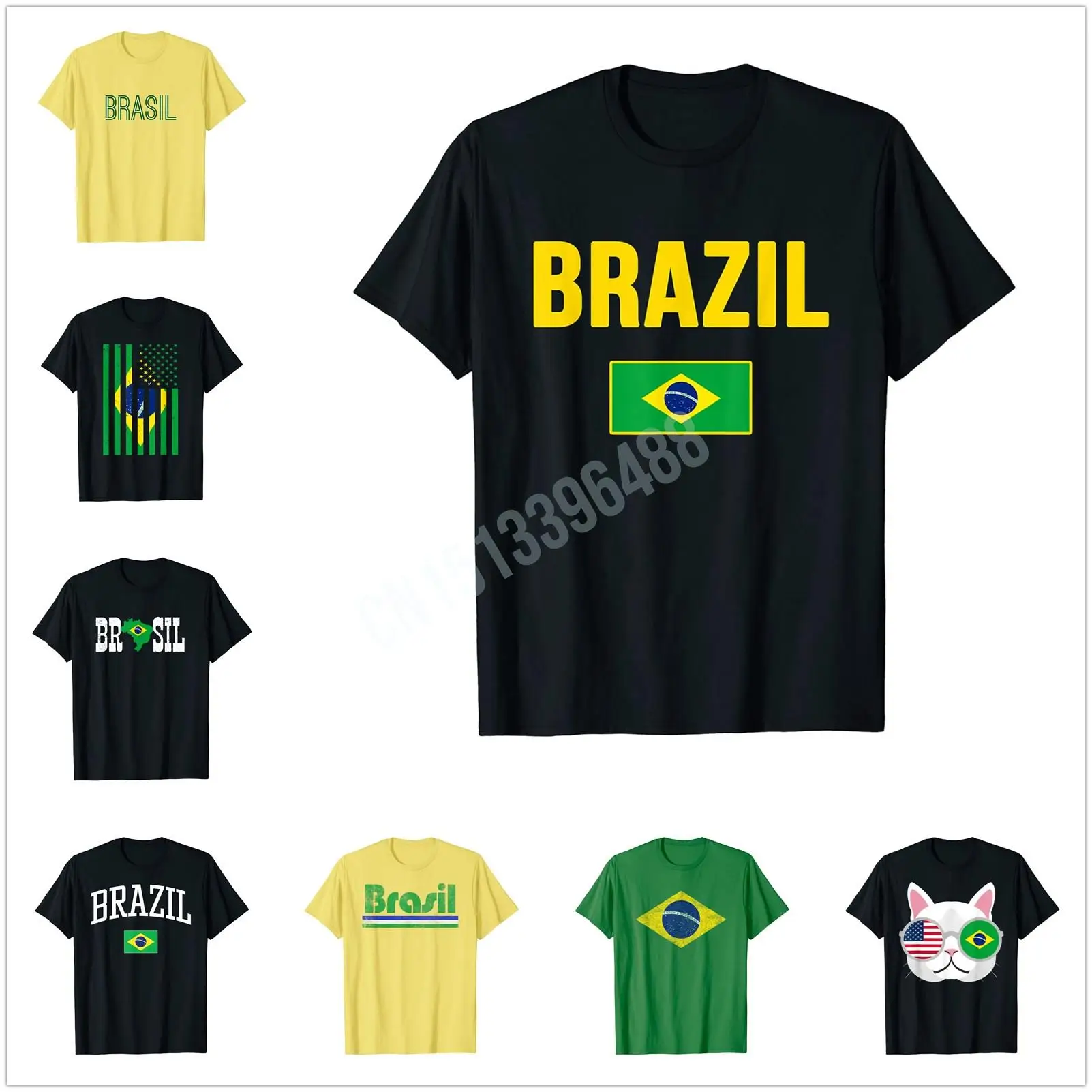 More Design BRAZIL FLAG BRASIL BRAZILIAN RIO DE JANEIRO SAO PAULO T-Shirt For Men Women T Shirt Hip Hop Tops Cotton Tees