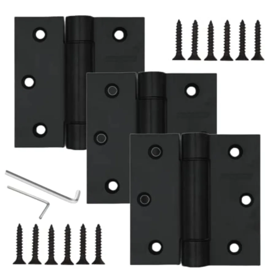 

3.5" Self-Closing Stainless Steel Hinges, 3-1/2 inch x 3 1/2 Inch Heavy Duty Spring Loaded Automatic Adjustable to Close Door H