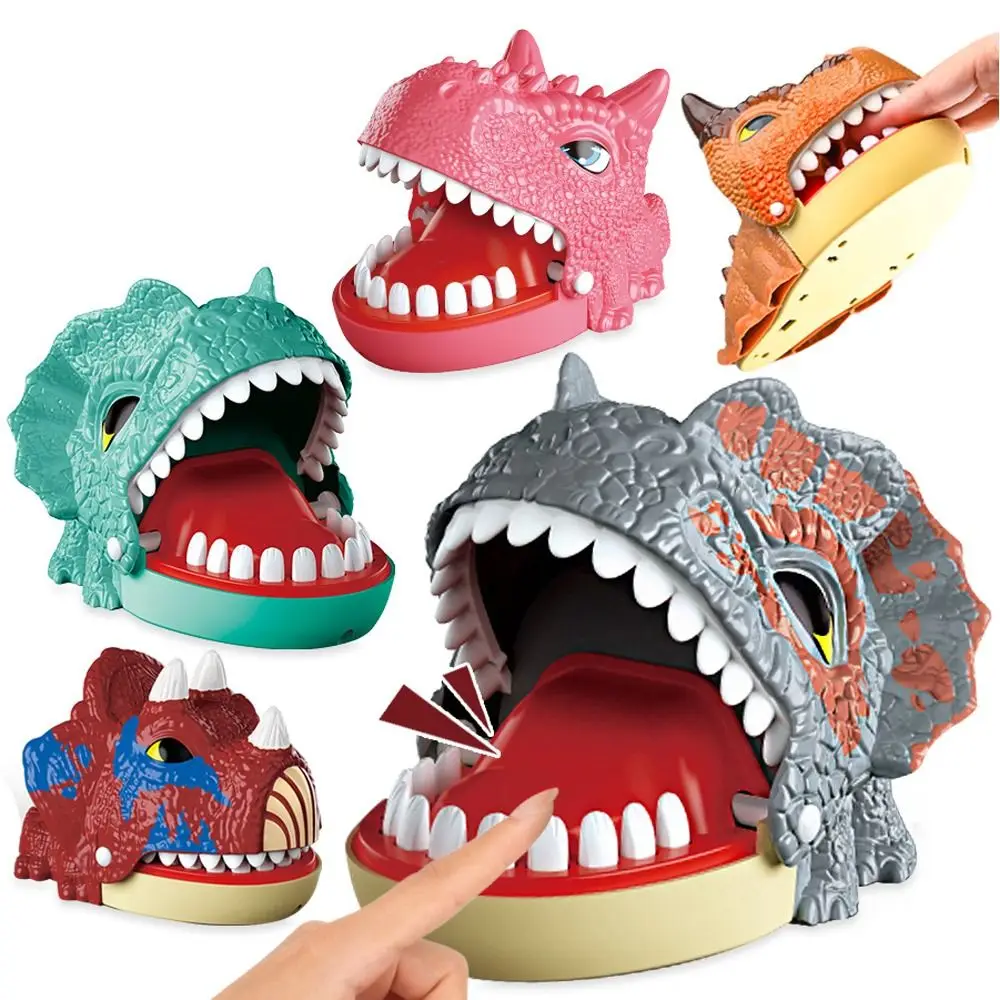 Random Color Mini Dinosaur Bite Finger Plastic Toy Stress Reliever Bite Hand Toy Dinosaur Decompression Toy Kids Children