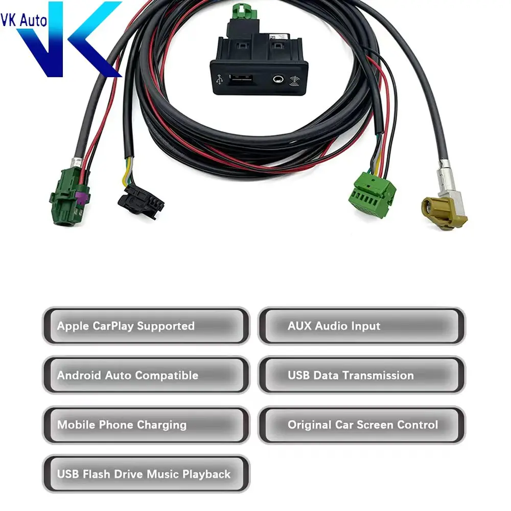 5Q0035726E CarPlay Media USB AUX Schalter MIB2 MDI USB AMI Adapter Stecker Buchse 5Q0 035 726 E Für Golf 7 MK7 VII Für Passat B8 – Detail 1