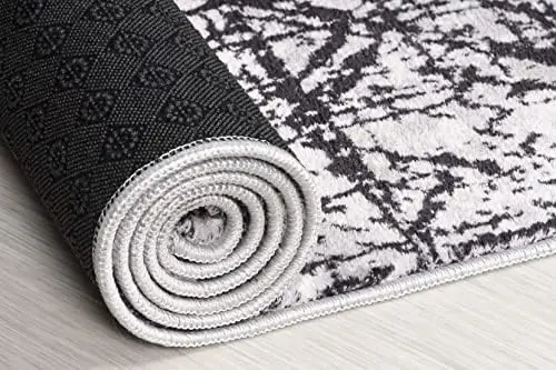 

Custom Size Hallway Runner Rug Grey Color 31 inch Wide Select Your Length Non-Slip (Skid Resistance) Rubber Backing 9 feet x 31