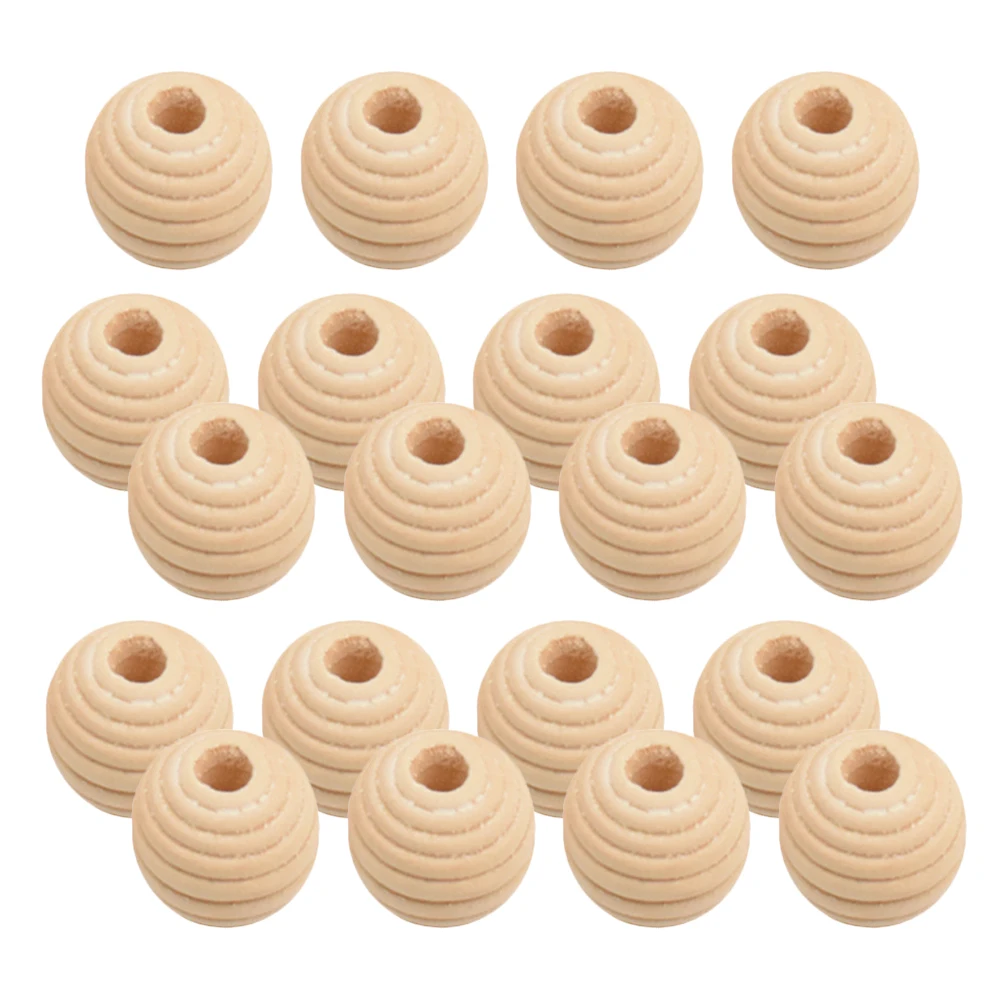 

50Pcs Bulk Wooden Beads Round Hole Large DIY Beads for Jewelry Making Bracelet Necklace Crafts Bead for Bracelets