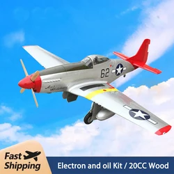 Fixed-Wing Composite Model Airplane P-51 Wwii Fighter Jet Mustang P51 Like Real Aircraft 20cc Rc Model Airplane