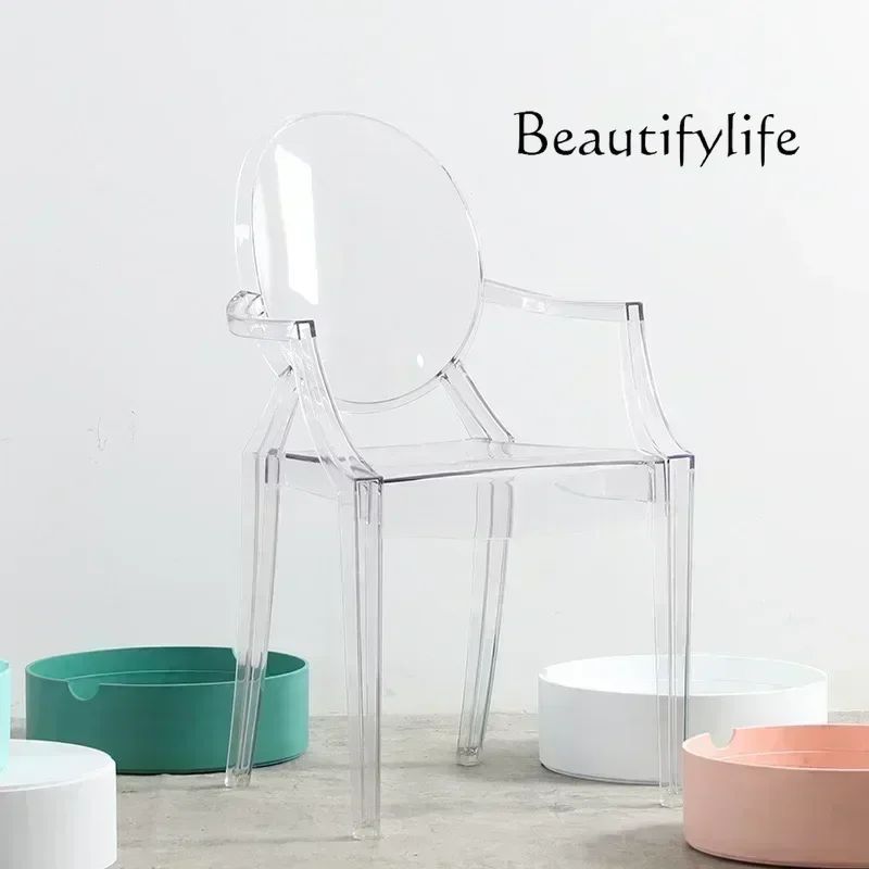 

Transparent Dining Acrylic Chair Custom Ghost Chair Devil Online Celebrity Household Plastic Stool Transparent Cosmetic Chair