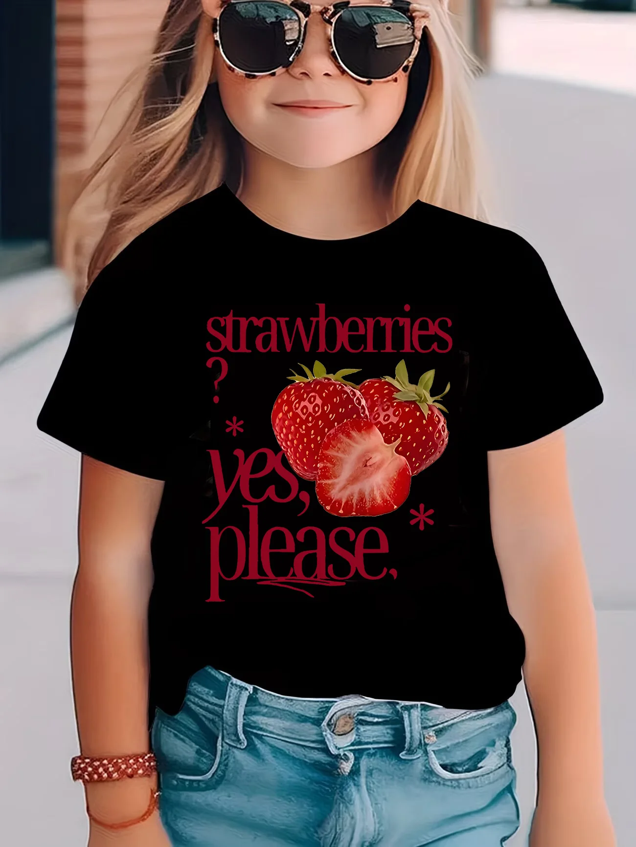 90s Strawberry Graphic Kids Tshirts Summer Short Sleeve Tees Boys Girls Clothes Kawaii Tops Y2K Children T-shirt