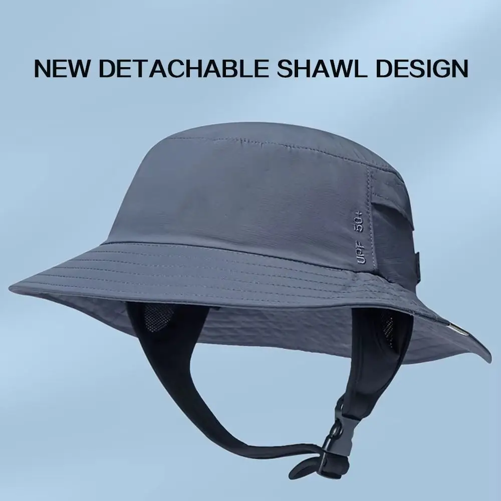 

With Chin Strap Surfing Backet Hat Wide-brimmed Breathable Ladies Sun Hat UPF50+ Windproof Fisherman Cap Men Women
