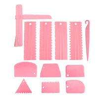12pcs  Cake Edge Scraper Set Cake Decoration Comb Adjustable Cream Butter Smoother DIY Baking Tools for Cake Decorating