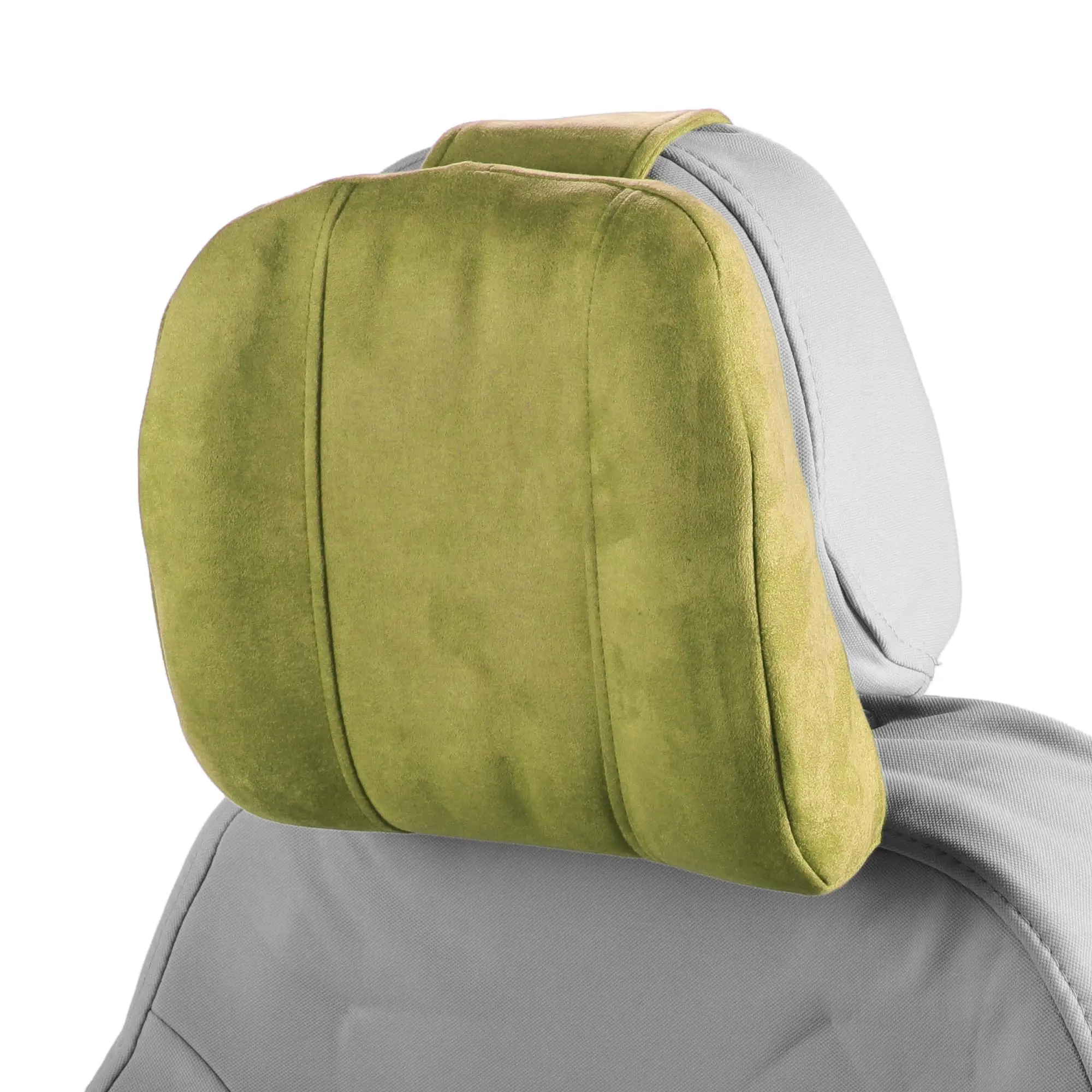 

Ergonomic Car Headrest Pillow Memory Foam Neck Support Light Green 2pcs