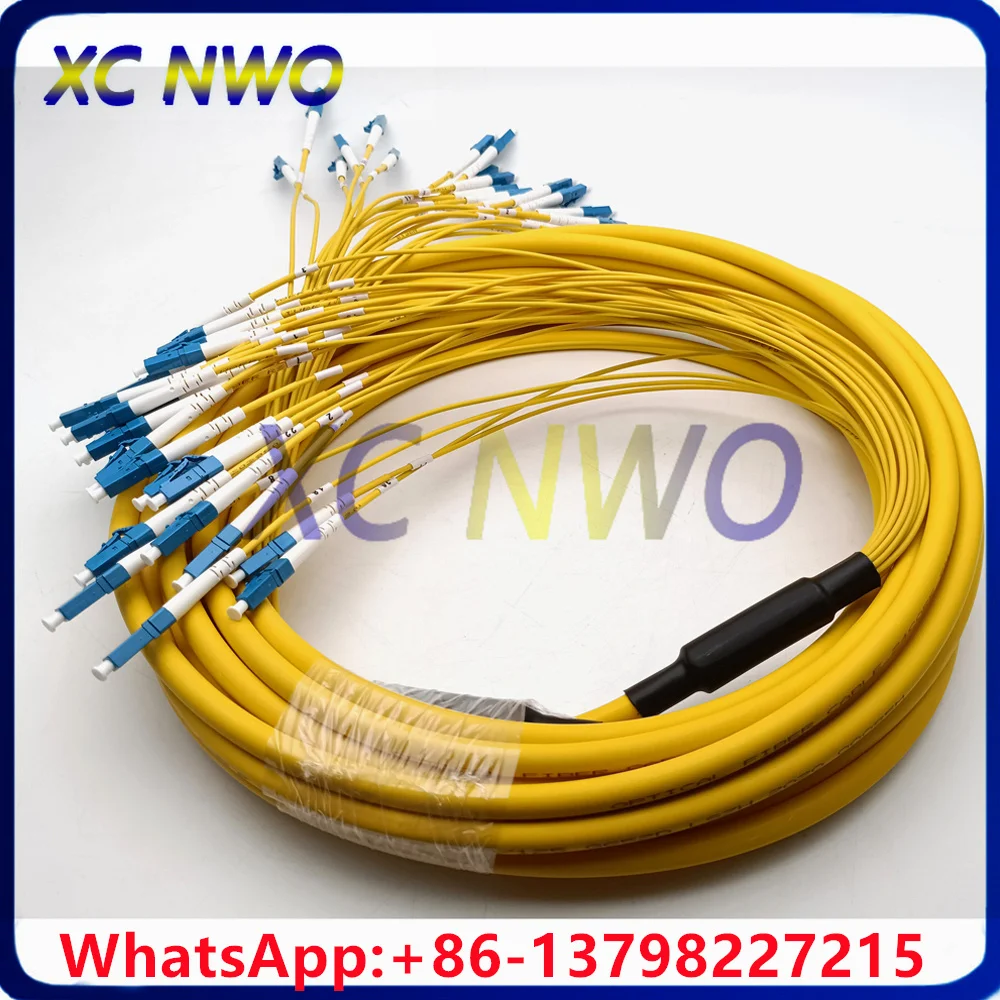 24C,SM,G652D,LSZH,20M,LC-LC UPC Distribution Fan-out Yellow Fiber Optical Patch Cord Connector--