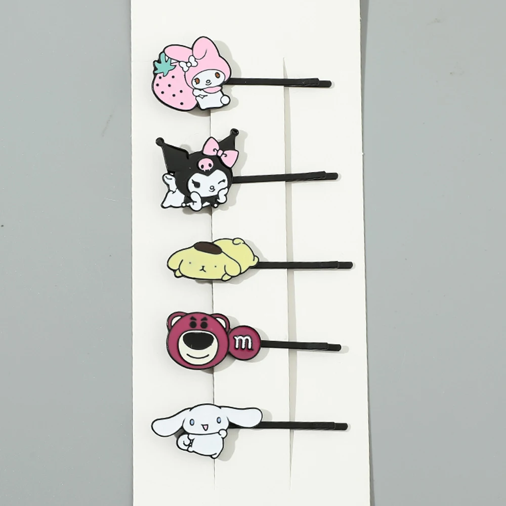 Kawaii Anime Sanrio Hair Clip Barrettes Cute Kuromi Pompompurin My Melody Cinnamoroll Hairpin for Women Hair Accessories