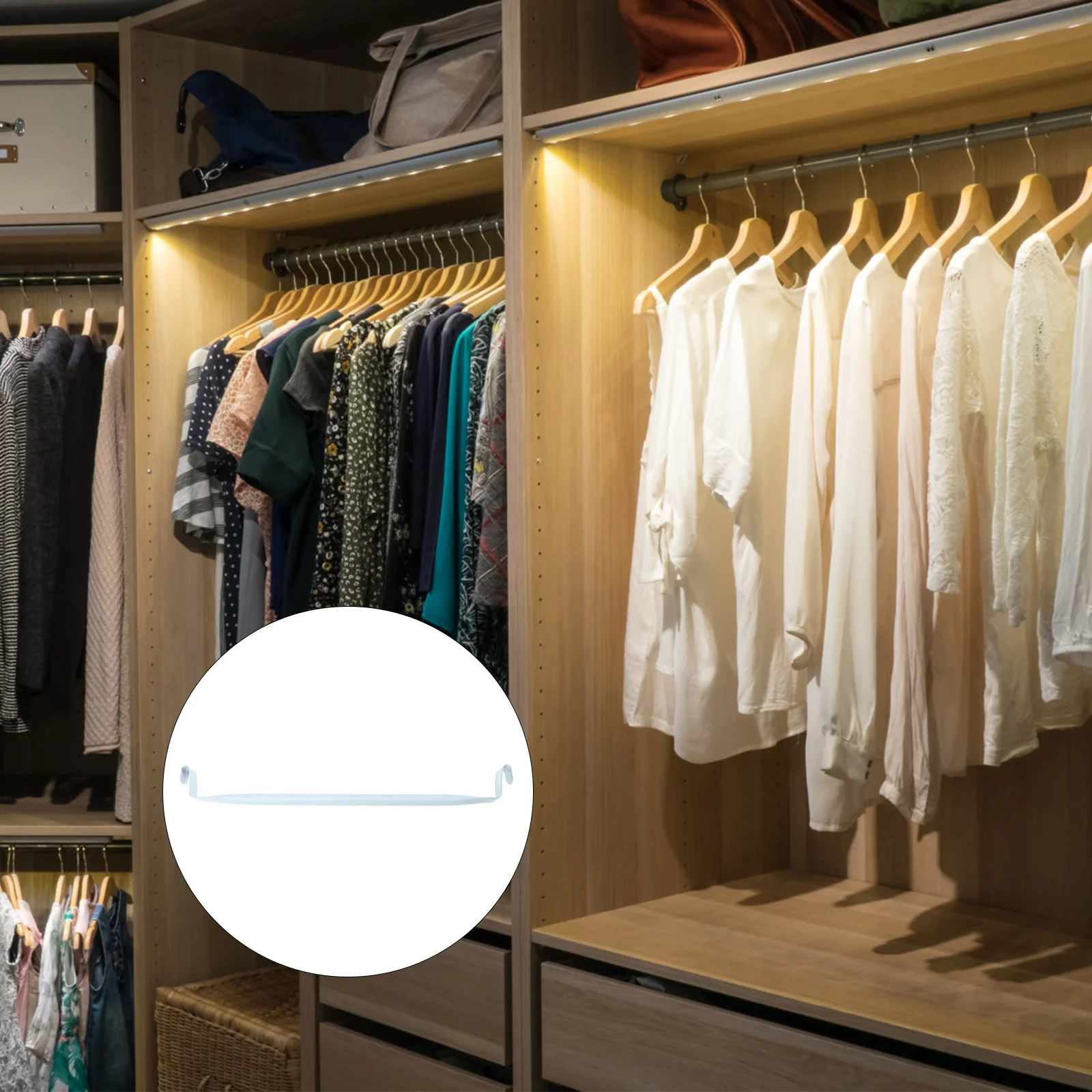 

6Pcs Hanger Rack for Closet Organizing Clothes Rail with Sturdy Build Bathroom Laundry Storage Shelf Display Hanger Rack