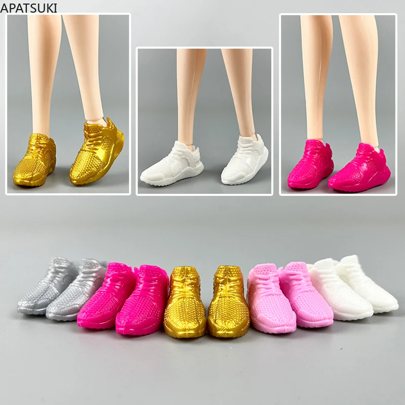 Zapatos planos de moda multicolor para muñecas Barbie, zapatos de tacón plano de plástico para correr, accesorios para muñecas Barbie, juguetes para niños, 1/6